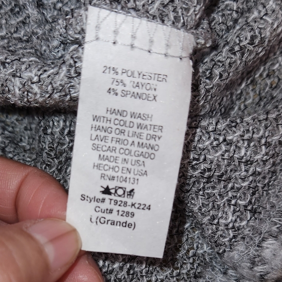 ARIELLA Women’s Cowl Neck Brushed Lace Up Back, color Silver, size L - Picture 10 of 12